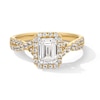 Thumbnail Image 1 of 1-3/8 CT. T.W. Emerald-Cut Certified Lab-Grown Diamond Frame Crossover Shank Engagement Ring in 14K Gold (F/VS2)