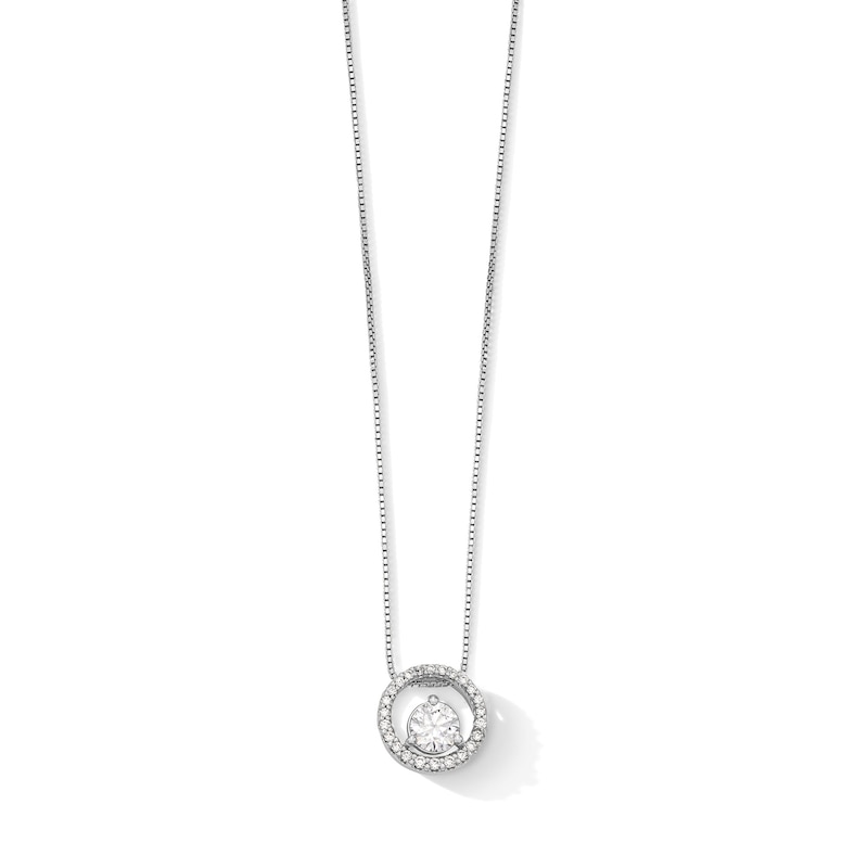 Main Image 1 of 5/8 CT. T.W. Certified Lab-Grown Diamond Frame Pendant in 10K White Gold (F/VS2) - 18"