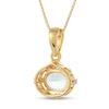 Thumbnail Image 3 of Oval Aquamarine and Diamond Accent Vintage-Style Pendant in Sterling Silver with 14K Gold Plate