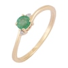 Thumbnail Image 1 of 4.0mm Emerald and Diamond Accent Bypass Shank Ring in 10K Gold