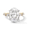 Thumbnail Image 1 of 7 CT. T.W. Oval Certified Lab-Grown Diamond Scallop Shank Engagement Ring in 14K Gold (F/VS2)