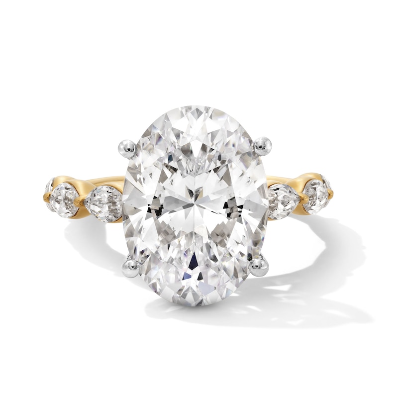 Main Image 1 of 7 CT. T.W. Oval Certified Lab-Grown Diamond Scallop Shank Engagement Ring in 14K Gold (F/VS2)