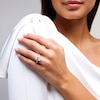 Thumbnail Image 2 of 7 CT. T.W. Oval Certified Lab-Grown Diamond Scallop Shank Engagement Ring in 14K Gold (F/VS2)