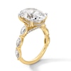 Thumbnail Image 3 of 7 CT. T.W. Oval Certified Lab-Grown Diamond Scallop Shank Engagement Ring in 14K Gold (F/VS2)