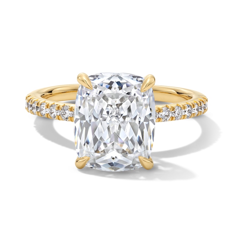 Main Image 1 of 5-1/3 CT. T.W. Cushion-Cut Certified Lab-Grown Diamond Engagement Ring in 14K Gold (F/VS2)
