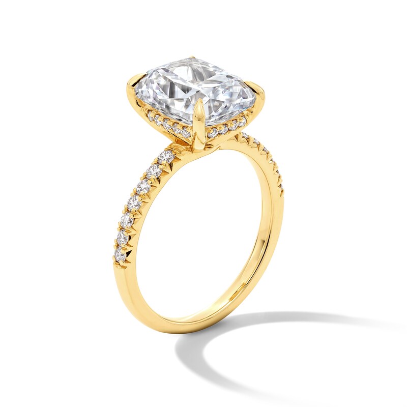 Main Image 3 of 5-1/3 CT. T.W. Cushion-Cut Certified Lab-Grown Diamond Engagement Ring in 14K Gold (F/VS2)
