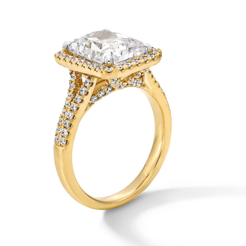 Main Image 3 of 4-1/2 CT. T.W. Radiant-Cut Certified Lab-Grown Diamond Frame Split Shank Engagement Ring in 14K Gold (F/VS2)