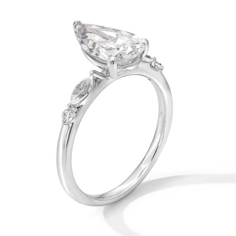Main Image 3 of 2-1/5 CT. T.W. Pear-Shaped Certified Lab-Grown Diamond Engagement Ring in 14K White Gold (F/VS2)