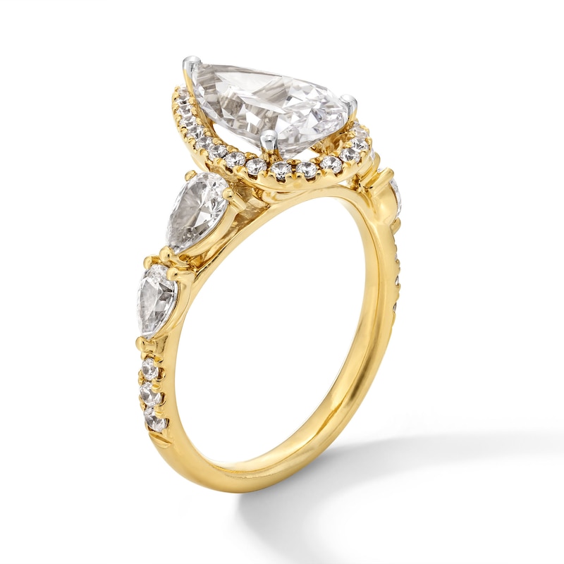 Main Image 3 of 3 CT. T.W. Pear-Shaped Certified Lab-Grown Diamond Frame Engagement Ring in 14K Gold (F/VS2)