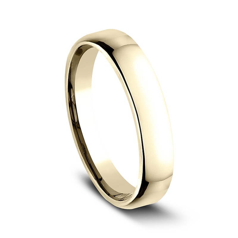 Main Image 2 of 4.5mm Comfort-Fit Euro Engravable Wedding Band in 10K Gold (1-2 Lines)