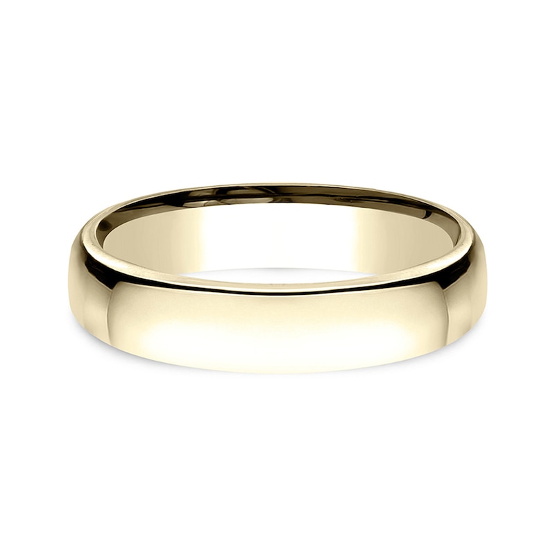 Main Image 3 of 4.5mm Comfort-Fit Euro Engravable Wedding Band in 10K Gold (1-2 Lines)