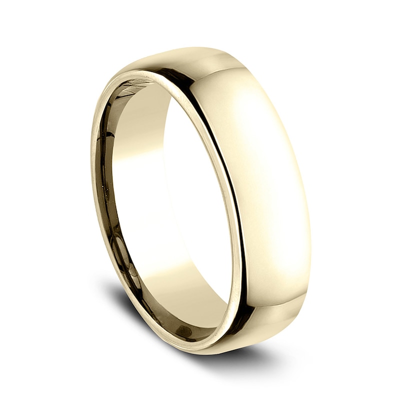 Main Image 2 of 6.5mm Comfort-Fit Euro Engravable Wedding Band in 10K Gold (1-2 Lines)