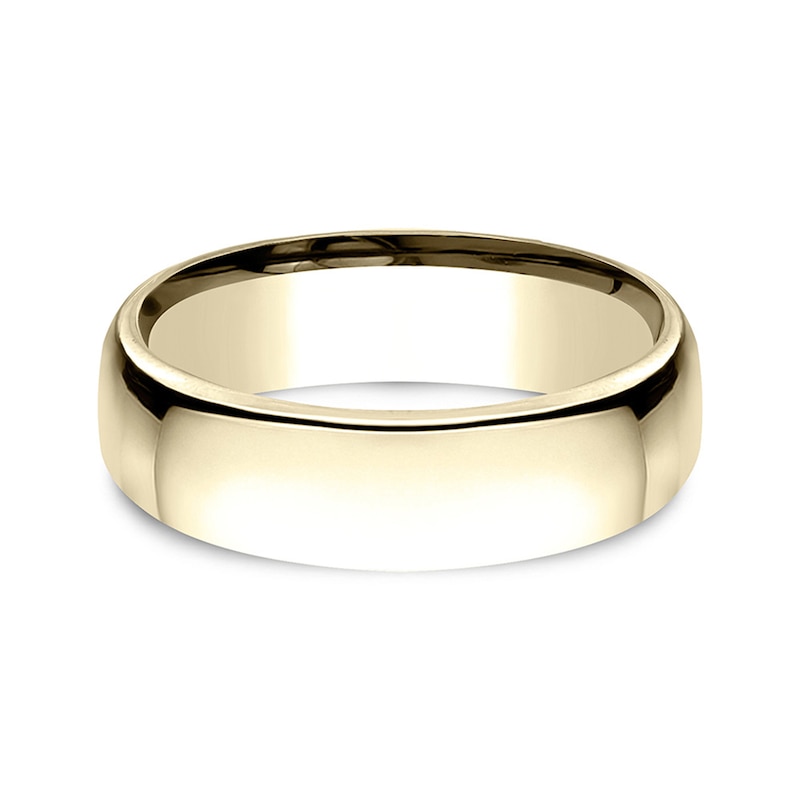 Main Image 3 of 6.5mm Comfort-Fit Euro Engravable Wedding Band in 10K Gold (1-2 Lines)