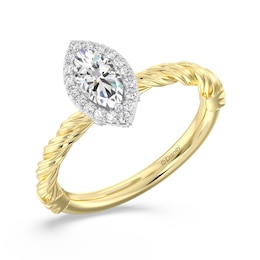 Enchanted Disney Rapunzel 7/8 CT. T.W. Marquise-Cut Diamond Frame Engagement Ring in 14K Gold