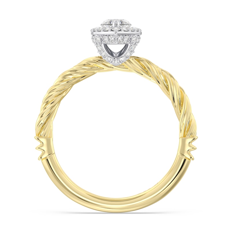 Main Image 3 of Enchanted Disney Rapunzel 7/8 CT. T.W. Marquise-Cut Diamond Frame Engagement Ring in 14K Gold