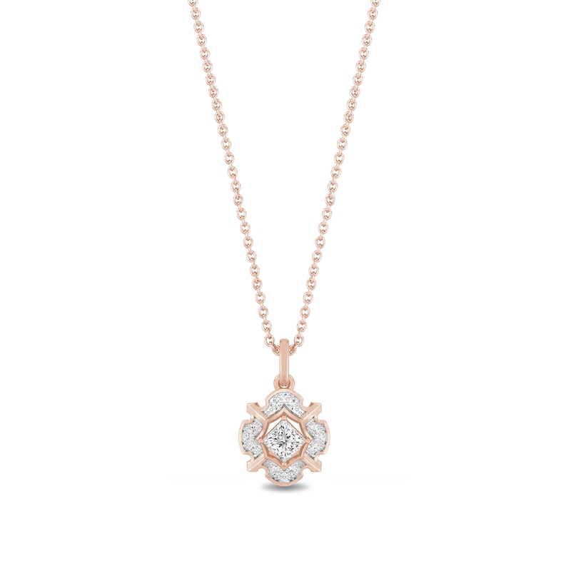 Main Image 1 of Enchanted Star Aurora 1/2 CT. T.W. Certified Lab-Grown Diamond Pendant in Two-Tone Sterling Silver (F/SI2) - 19"
