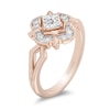 Thumbnail Image 2 of Enchanted Star Aurora 1/2 CT. T.W. Certified Lab-Grown Diamond Ring in Sterling Silver and 14K Rose Gold Plate (F/SI2)