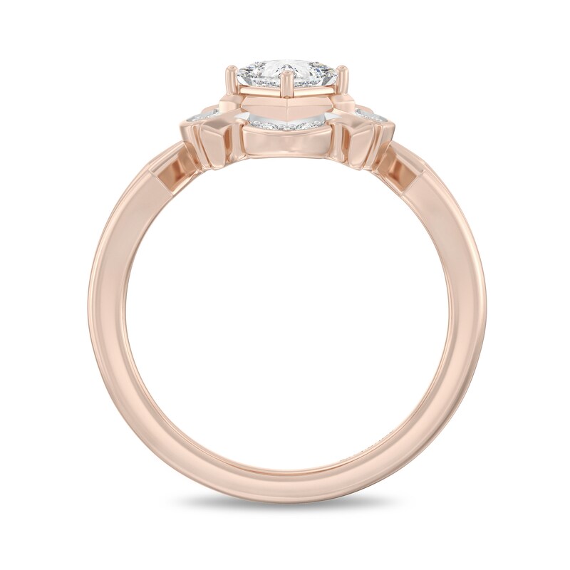 Main Image 3 of Enchanted Star Aurora 1/2 CT. T.W. Certified Lab-Grown Diamond Ring in Sterling Silver and 14K Rose Gold Plate (F/SI2)
