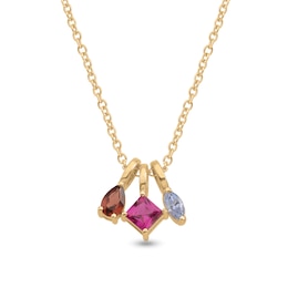 Mixed-Shape Birthstone Charm Pendant (3 Stones)