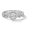 Thumbnail Image 1 of 5/8 CT. T.W. Oval Certified Lab-Grown Diamond Frame Scallop Shank Bridal Set in 14K White Gold (F/VS2)