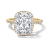 Thumbnail Image 1 of 4-1/2 CT. T.W. Elongated Cushion-Cut Certified Lab-Grown Diamond Frame Engagement Ring in 14K Gold (F/VS2)