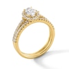 Thumbnail Image 3 of 1 CT. T.W. Oval Certified Lab-Grown Diamond Frame Bridal Set in 14K Gold (F/VS2)