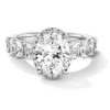 Thumbnail Image 1 of 3-1/4 CT. T.W. Oval Certified Lab-Grown Diamond Frame Engagement Ring in 14K White Gold (F/VS2)