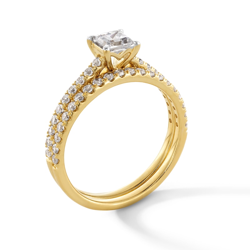 Main Image 3 of 1 CT. T.W. Princess-Cut Diamond Bridal Set in 14K Gold