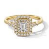Thumbnail Image 1 of 5/8 CT. T.W. Emerald-Cut Diamond Double Octagon Frame Engagement Ring in 14K Gold