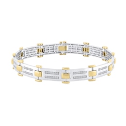 1 CT. T.W Flat Link Bracelet in 10K Two-Tone Gold - 8.5"