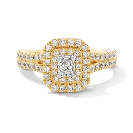 1 CT. T.W. Radiant-Cut Diamond Frame Engagement Ring in 14K Gold