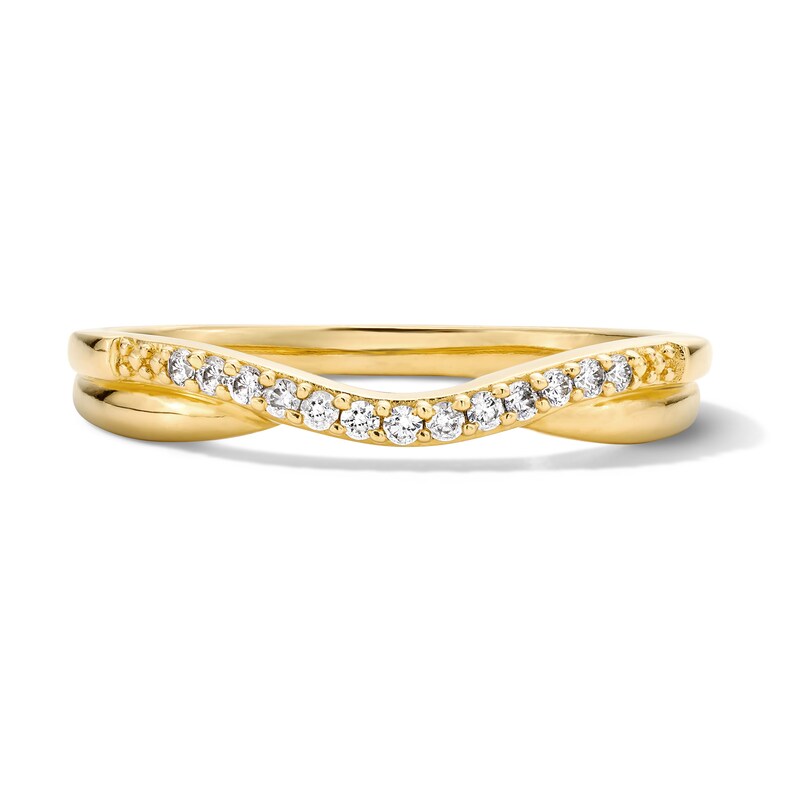 Main Image 1 of 1/15 CT. T.W. Diamond Split Contour Band in 14K Gold