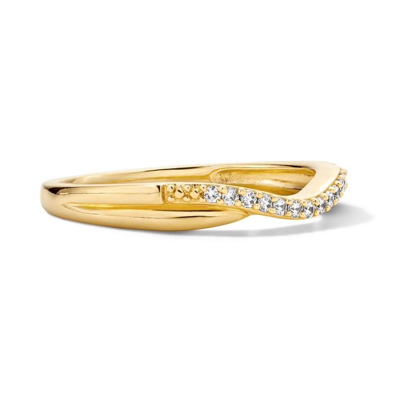 Main Image 3 of 1/15 CT. T.W. Diamond Split Contour Band in 14K Gold