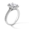 Thumbnail Image 3 of 2-5/8 CT. Emerald-Cut Certified Lab-Grown Diamond Frame Engagement Ring in Platinum (F/SI2)