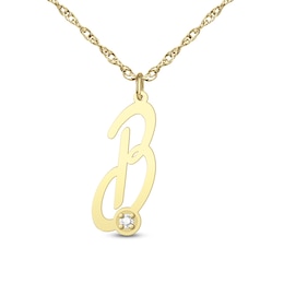 1/20 CT. T.W. Certified Lab-Grown Diamond Script Initial Pendant (1 Initial)