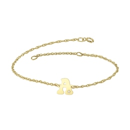 Diamond-Accent Boho Initial Bracelet - 7.25" (1 Initial)