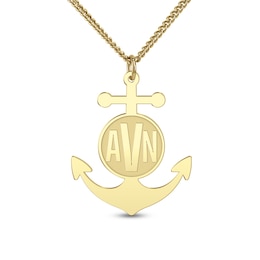 Monogram Anchor Pendant (3 Initials)
