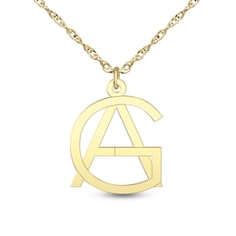 Modern Stacked Initial Pendant (2 Initials)