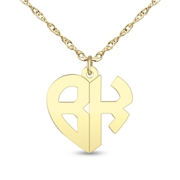 Two-Initial Heart Initial Pendant (2 Initials)