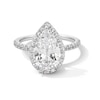 Thumbnail Image 1 of 3-1/2 CT. T.W. Pear-Shaped Certified Lab-Grown Diamond Frame Engagement Ring in Platinum (F/VS2)
