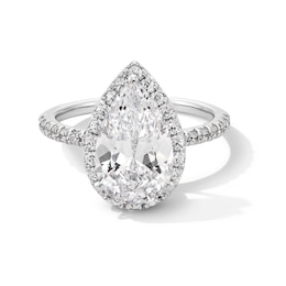 3-1/2 CT. T.W. Pear-Shaped Certified Lab-Grown Diamond Frame Engagement Ring in Platinum (F/VS2)