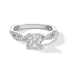 Thumbnail Image 1 of 1-3/8 CT. T.W. Princess-Cut Certified Lab-Grown Diamond Engagement Ring with Twist Split Shank in Platinum (I/SI2)