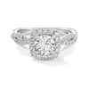 Thumbnail Image 1 of 1-1/2 CT. T.W. Certified Lab-Grown Diamond Cushion Frame Engagement Ring in Platinum (F/SI2)