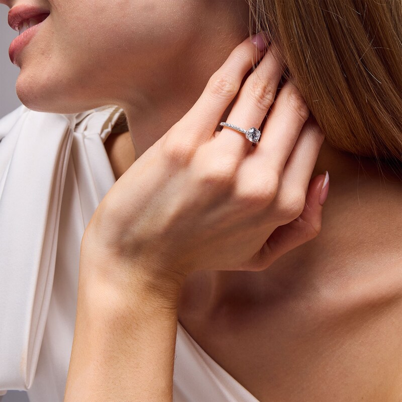 Main Image 2 of 1-1/3 CT. T.W. Certified Lab-Grown Diamond Engagement Ring in Platinum (F/SI2)