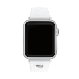 Ladies' Coach Apple Watch Straps White Interchangeable Replacement Band Smart Watch Attachment (Model: 14700309)