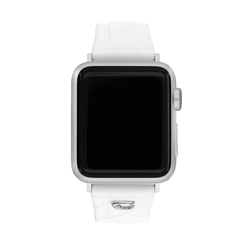 Main Image 1 of Ladies' Coach Apple Watch Straps White Interchangeable Replacement Band Smart Watch Attachment (Model: 14700309)