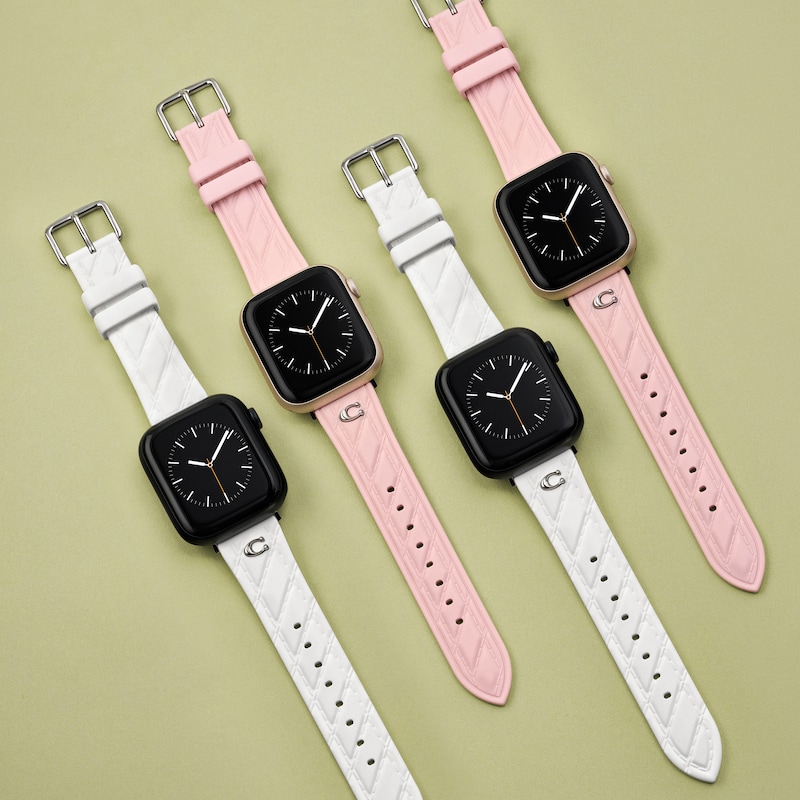 Main Image 6 of Ladies' Coach Apple Watch Straps White Interchangeable Replacement Band Smart Watch Attachment (Model: 14700309)