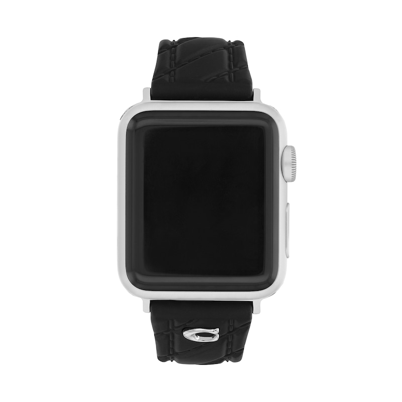 Main Image 1 of Ladies' Coach Apple Watch Straps Black Interchangeable Replacement Band Smart Watch Attachment (Model: 14700310)