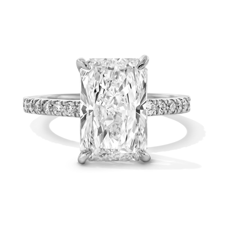 Main Image 1 of 4.23 CT. T.W. Radiant-Cut Certified Lab-Grown Diamond Engagement Ring in Platinum (F/VS2)