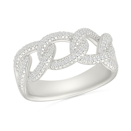 1/3 CT. T.W. Diamond Chain Link Fashion Ring in Sterling Silver